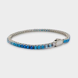 Craftd London - Blue Tennis Bracelet - Silver 3MM